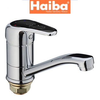 Змішувач для умивальника ялинка на гайці HAIBA MAGIC BLACK (Chr-555) 15cm