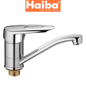 Змішувач для умивальника ялинка на гайці HAIBA DISK (Chr-555) 15cm