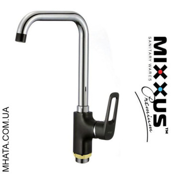 Змішувач для кухні Вухо на гайці Mixxus Nevada Black (Chr-014)