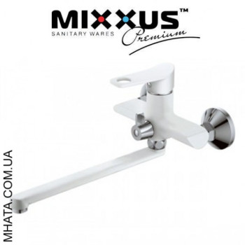 Змішувач для ванни довгий ніс Dallas White EURO (Chr-006)