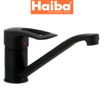 Змішувач для кухні ялинка на шпильці HAIBA HANSBERG BLACK-004 25см (чорний)