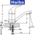 Змішувач для умивальника ялинка на шпильці HAIBA VIOLET (Chr-004) 15cm