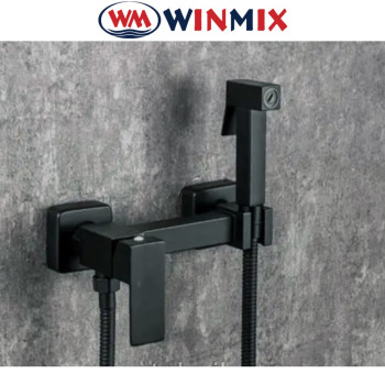 Змішувач для гігієнічного душу чорний Winmix KUB Black (Chr-222)