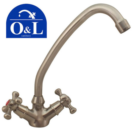 Змішувач для умивальника O&L SMES Euro Product нержавіюча сталь (Chr-271)