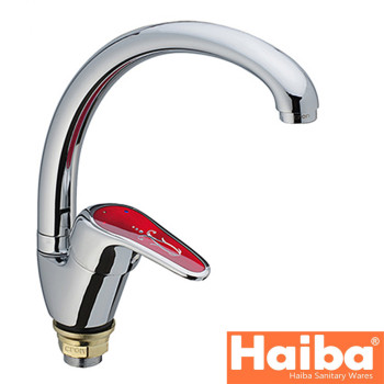 Змішувач для кухні Вухо на гайці HAIBA MAGIC Chr-777 RED (nut)