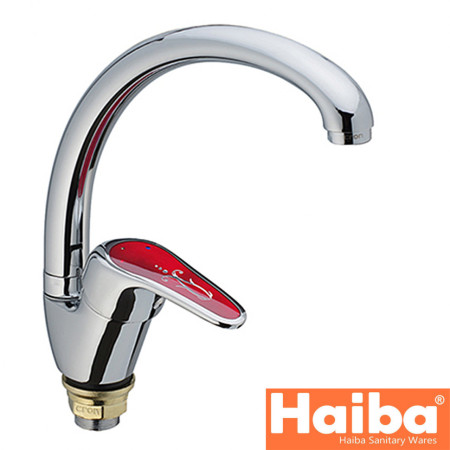 Змішувач для кухні Вухо на гайці HAIBA MAGIC Chr-777 RED (nut)