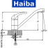 Змішувач для кухні ялинка на шпильці 25см HAIBA Germes (Chr-004)