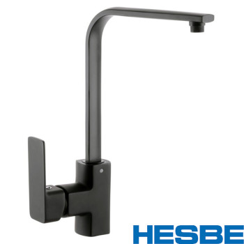 Змішувач для кухні Вухо HESBE Kubus BLACK-017 (чорний)