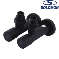 Набір кутовий кран з американкою Solomon LUX 1/2 7777 2 шт. BLACK, Польща