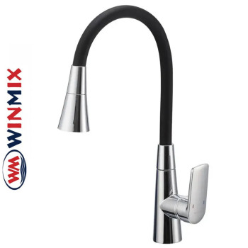 Змішувач для кухні Winmix PREMIUM MATIS NUT REFLECTOR BLACK (Chr-011 T) з рефлекторним силіконовим виливом, Польща