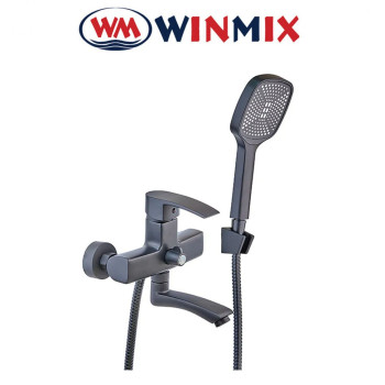 Змішувач для ванни короткий нос Winmix (Euro) Magnum Black (Chr-009), Польща