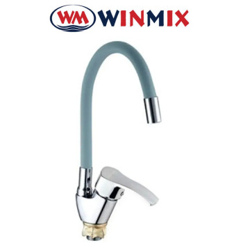 Змішувач для кухні Вухо Winmix YUB4-279 GRAY REFLECTOR рефлекторний сірий гусак із силіконовим виливом, Польща