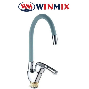Змішувач для кухні Вухо Winmix YUB4-181 GRAY REFLECTOR рефлекторний сірий гусак із силіконовим виливом, Польща