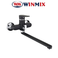 Змішувач для ванни довгий ніс Winmix EURO BLACK (Chr-006)