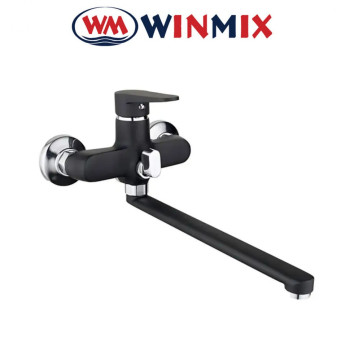Змішувач для ванни довгий ніс Winmix EURO BLACK (Chr-006)