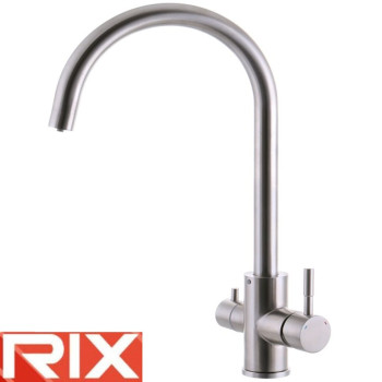 Смеситель для кухни Ухо Rix SUS (Chr-021) с выходом для питьевой воды, SUS304 из нержавеющей стали