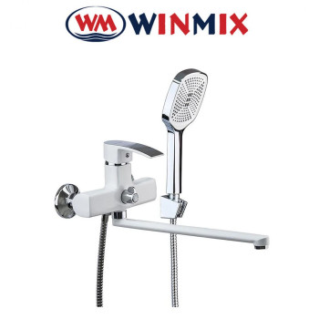 Змішувач для ванни довгий ніс Winmix (Euro) Magnum White-Chrome (Chr-006), Польща