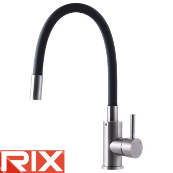 Смеситель для кухни рефлекторный черный гусак Rix SUS (Chr-011) REFLECTOR BLACK, SUS304 из нержавеющей стали