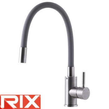 Смеситель для кухни рефлекторный серый гусак Rix SUS (Chr-011) REFLECTOR GRAY, SUS304 из нержавеющей стали