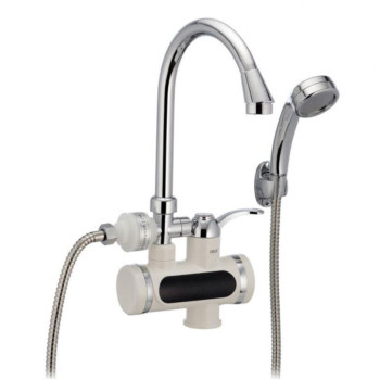 Електричний проточний водонагрівач  ZERIX  ELW 011-E (з індикатором темп.) з лійкою на миття 3 кВт