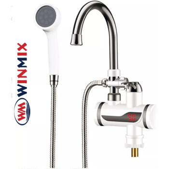 Електричний проточний водонагрівач Winmix Electra 280E нержавіюча сталь на мийку 3 кВт (з лійкою)