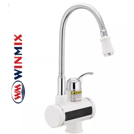 Електричний проточний водонагрівач Winmix Electra 240EF рефлекторний гусак на миття 3 кВт (гнучкий вилив)